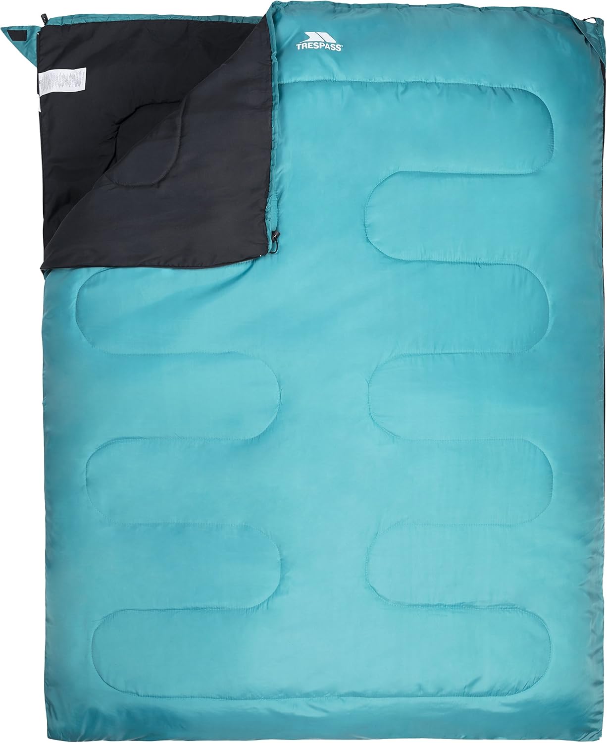 Trespass Catnap 3 Season Double Sleeping Bag Camping Travel 180cm x 140cm, Jade, EACH - Image 4