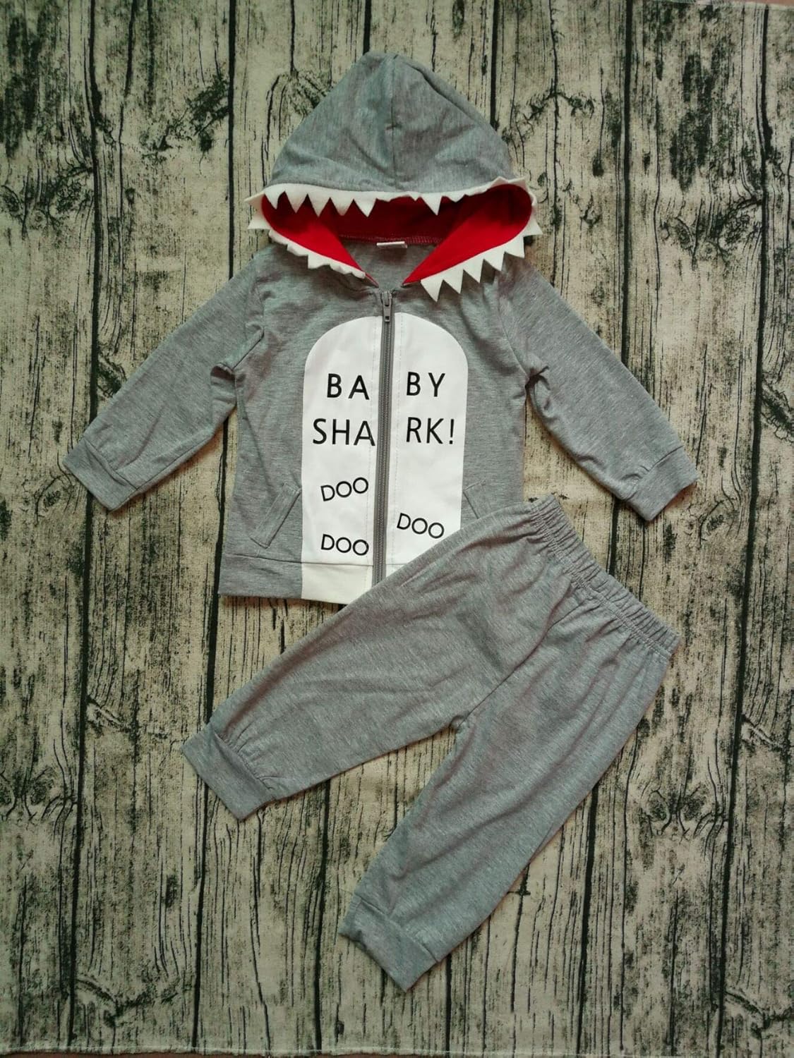 Unisex Baby Autumn Winter Shark Hooded Sweatshirt Infant Boys Girls Hoodies with Kangaroo Muff Pockets& Shark Fin: Clothing