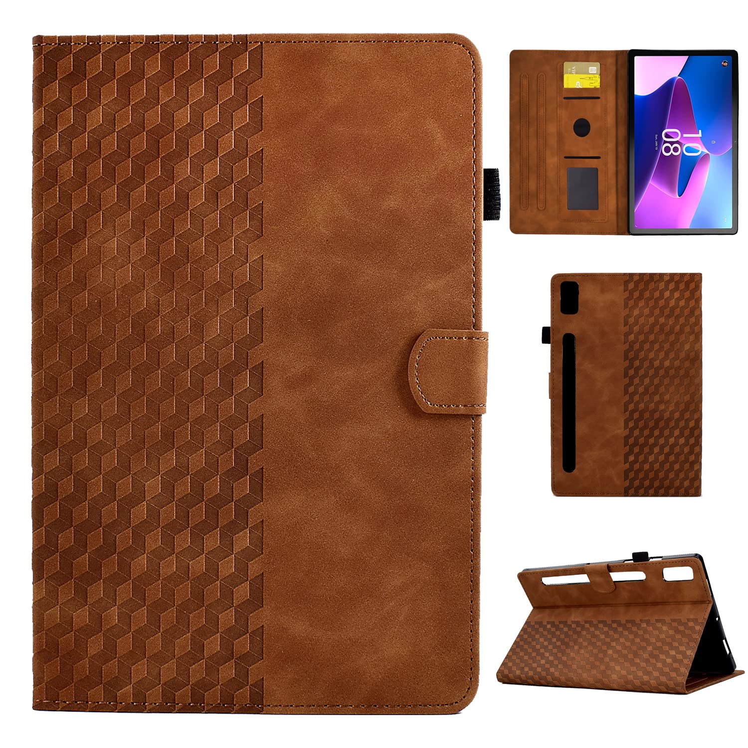 CASAFUNY Case for Lenovo Tab P11 Pro 2nd 2022 11.2 inch, PU Leather Tablet Protective Case TB132FU/TB138FC Multi-Angle Stand Cover Case with Auto Sleep/Wake for Lenovo Tab P11 Pro (2nd Gen), Brown — image 1