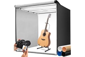DUCLUS Light Box Photography 39×39 inch, 210 LED Large Photo Light Box with 3 Stepless Dimming Light Panels & 4 Matte PP Backdrops, Professional Photo Background Shooting Tent for Product Photography