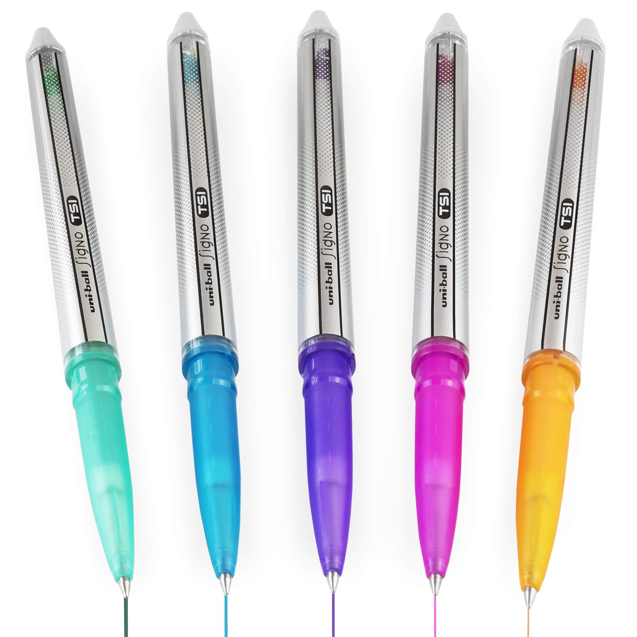 uni-ball Signo TSI – Thermo Sensitive Erasable Gel Ink Pens - 0.7mm - Tropical Set of 5
