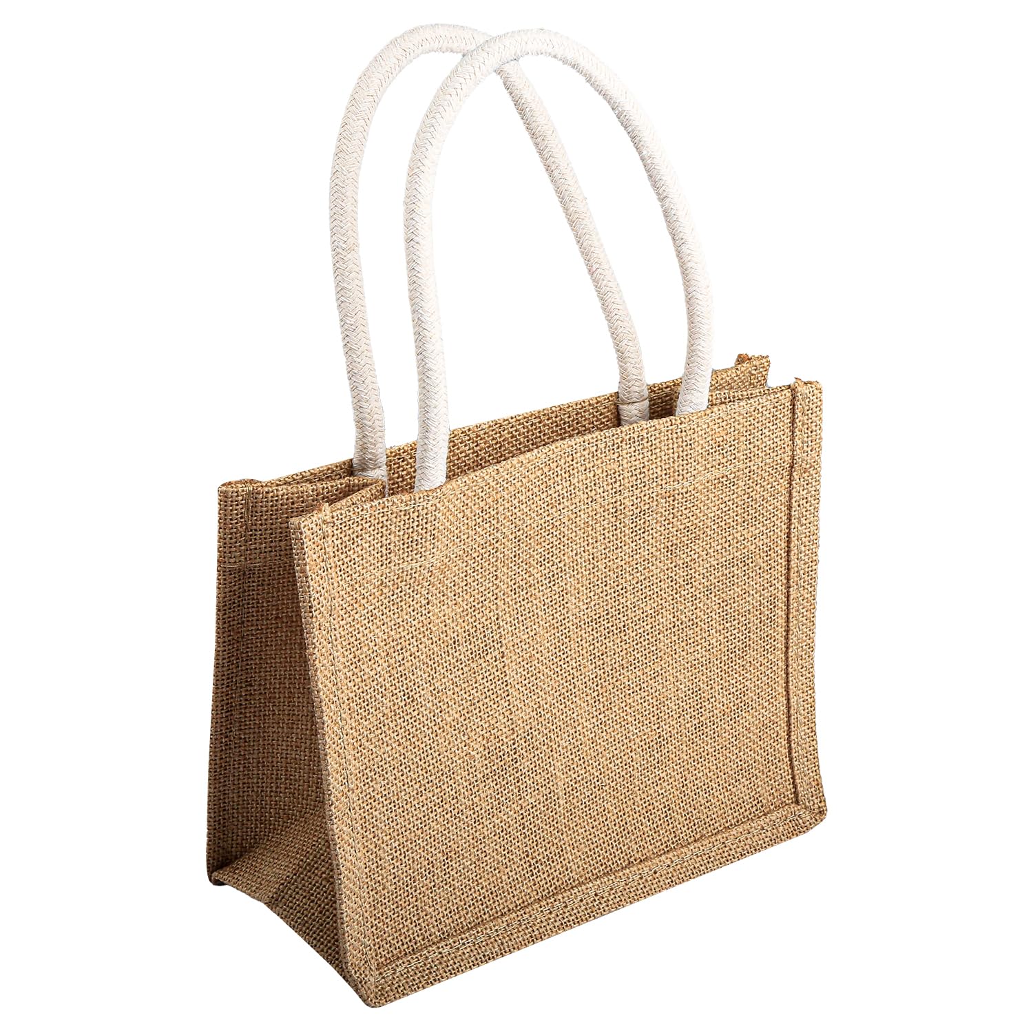 Rumyve Jute Tote Bag,Large Reusable Durable Shopping bag with Handles,Burlap Grocery Shopping Gift Tote Handbag for Picnic Travel Shopping DIY Outdoor