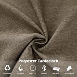 WELTRXE Round Table Cloth 180cm Dark Linen Faux Linen Water Resistant view 3