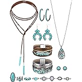 Inbagi Maitys 15 Pcs Halloween Jewelry Women Chain Necklace Bracelet Stud Earrings Hoops Bracelet Big Circle Earring Rings Set