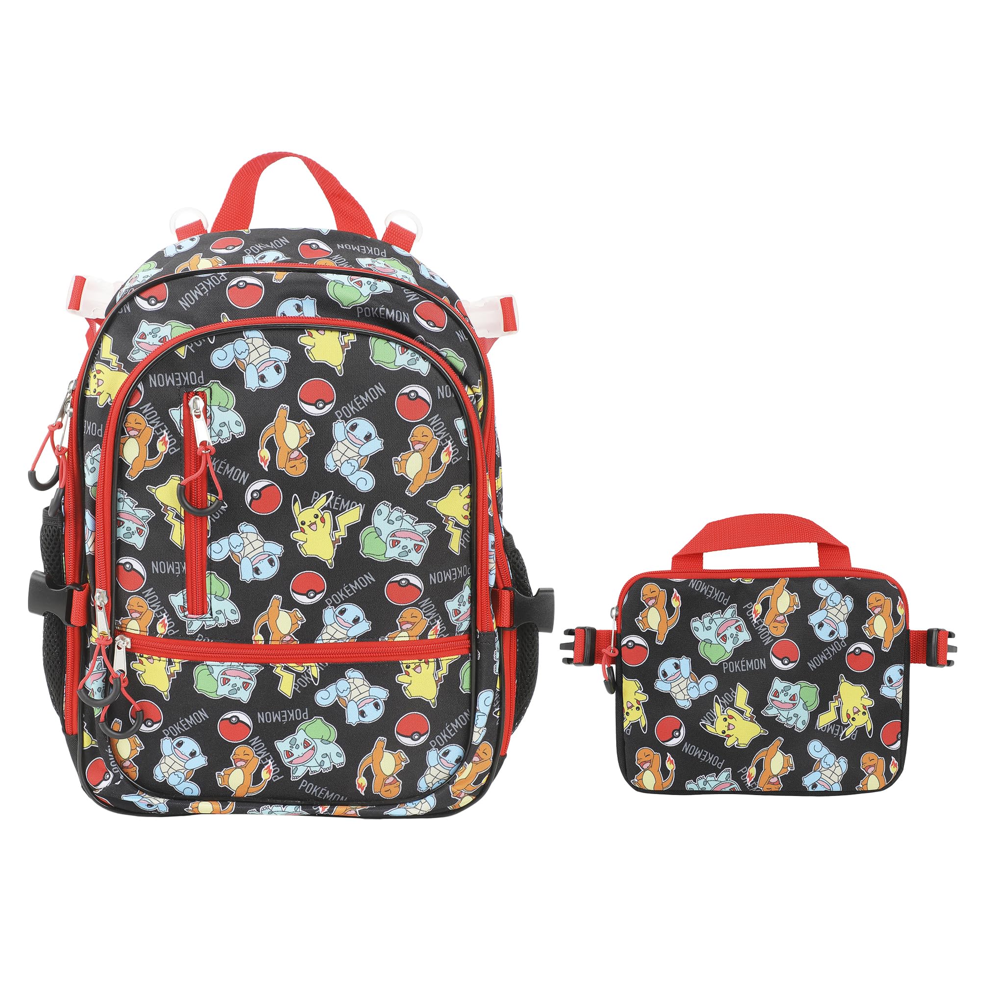 Photo 1 of Bioworld Pokemon Starters & Pokeballs All-Over Print 16" Backpack & Lunch Kit Value Set