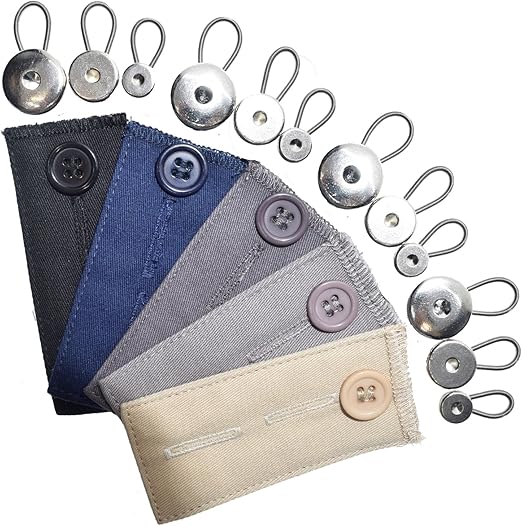 17Pack Button Extender Set 8x Spring Metal Waist Button Extenders
