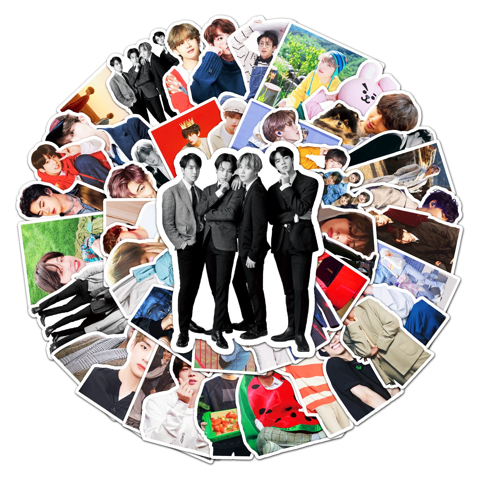 BTS Stickers (50 PCS), Gift for Kids & Adults, Waterproof & Vinyl, Kpop Themed, Multi-Surface
