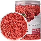 Freeze Dried Strawberries Diced,Resealable Bucket,200g/7oz, Natural & No Additives,No Sugar,for Snacks, Baking Drinks Yogurt Cereal