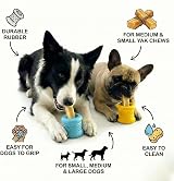 Fuzzl Grip n' Chew Yak Chew Holder Toy Blue Durable Natural Rubber view 2