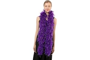 FLYDREAMFEATHERS 100 Gram 2 Yard Long Chandelle Feather Boa over 10 Colors, Great for Party, Wedding, Costume