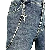 KALHE Gothic Stainless Steel Wallet Chain, Punk Hip Hop Cross Pants Chain, Unisex Fashion Accessory