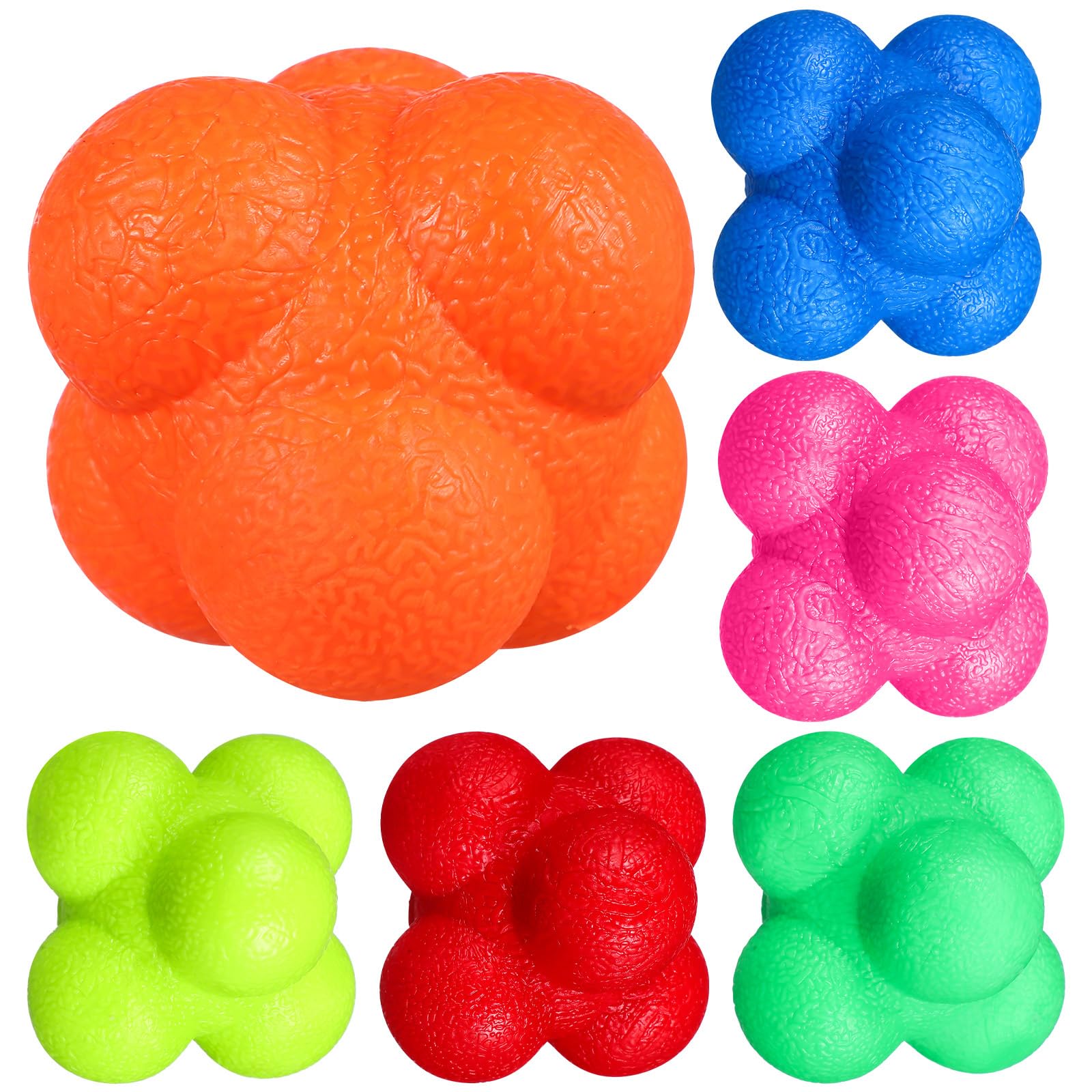BESPORTBLE Reaction Ball 6Pcs Reaction Balls: Reaction Bounce Balls for Hand Eye Coordination Training Fitness Sensitive Boxing Ball
