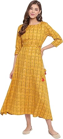 mustard yellow ethnic dress