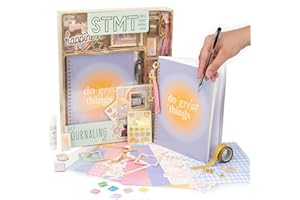 STMT D.I.Y. Journal Set, 70-Sheet Hardcover Spiral-Bound Journal Kit, Over 35 Stationery Supplies, Including Journal Stickers, Frames, Pen, Keychain, Glue Stick & More, Journaling Kit, Girls Journal