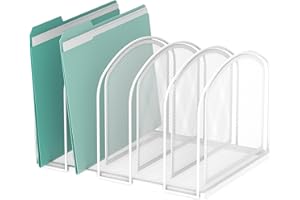 SUPEASY Organiseur de fichiers pour bureau, organiseur de bureau en maille à 5 sections, support vertical pour fournitures de