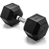 CAP Barbell 50 LB Coated Hex Dumbbell Weight, New Edition | Replacement or set-expansion option, Anti-roll stability, Unilateral strength exercises, Home gym strength training