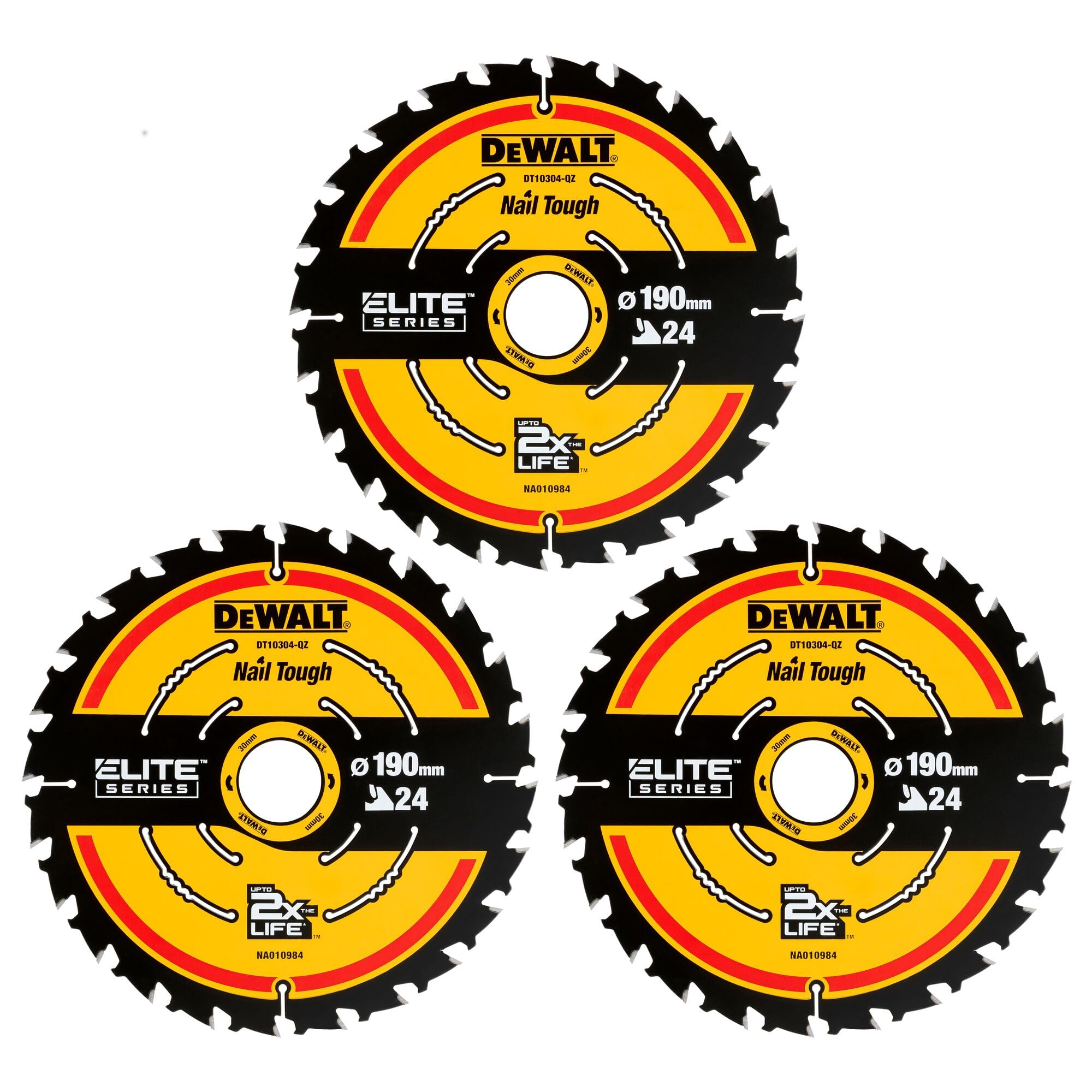 DEWALT DT10399-QZ Circular saw blades 3-piece pack 190 x 30