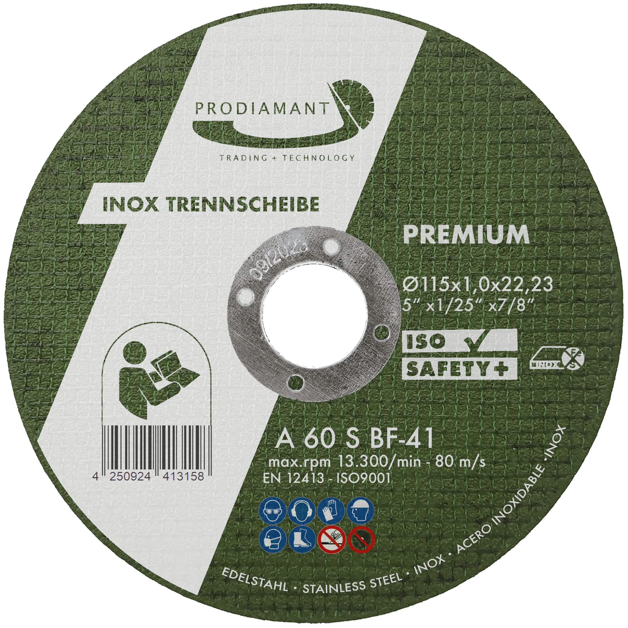 PRODIAMANT Cutting Disc 115 mm 4.5 inch x 1.0 mm Pack of 50 Inox Flex Disc for Metal Steel and Stainless Steel