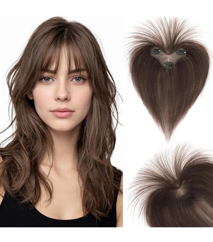 Amazon.com : SEGOHAIR 100% Human Hair Topper with Curtain  display picture 2