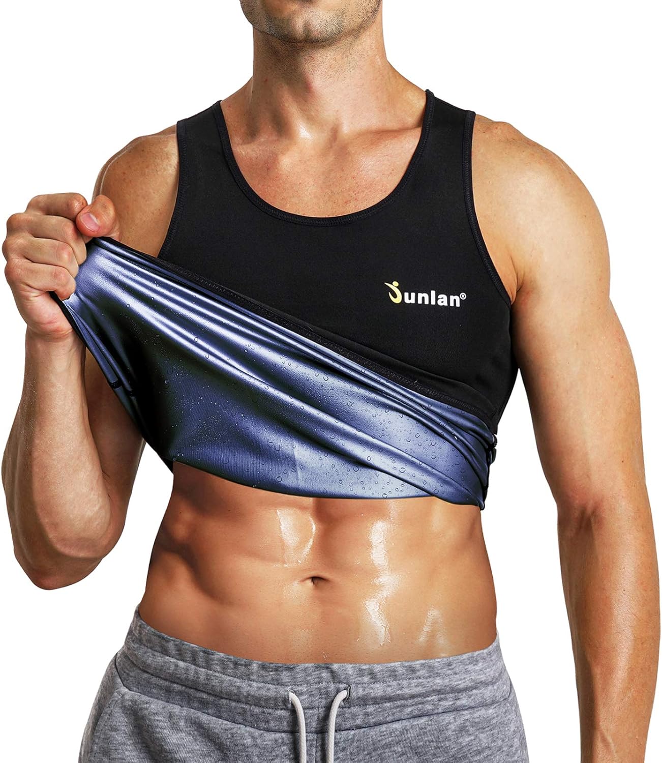 Junlan Sauna Vest for Men Waist Trainer Sweat Vest for Men Heat Trapping Weighted Vest for Men