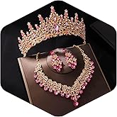 Kamirola Tiaras and Crowns for Women,Tiaras Earrings Necklace, Crystal Bridal Jewelry Set, Costume Party Halloween Prom Pageant Jewelry for Women(TR43)
