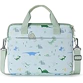 MoKo 10-12.5 Inch Kids Tablet Sleeve Carrying Case for Fire HD 10 13th/11th Gen, Fire HD 8/7 Kids 2022, Tablet Bag with Shoulder Strap for 10/10.1 Inch Android 12/13, Green Dinosaur