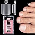 MUTIOVO Fake Toe Nail Tips Press on, Full Cover Sharp Square Soft Gel False Toenail Extension, Clear Pre-applied Tip Primer & Base Coat, Acrylic for French Tip DIY x 15 Sizes 240 pcs