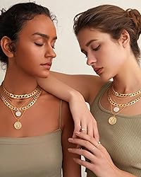MJartoria Gold Layered Necklaces for Women Trendy