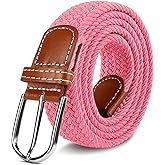 LUOFMISS Multicolored Woven Stretch Belt for Men and Women, Braided Elastic Golf Belts Jeans Casual Pants Sport Belt