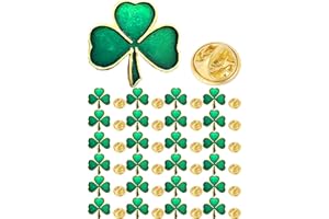 HAFILO 25/50/100/200 pieces small St. Patrick's Day Clover Lapel Pins Shamrock Pin Brooches Patrick Day Three Leaf Clover Pins for women Irish festivals Souvenir gift bulk