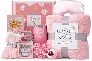 Birthday Gifts Basket for Women,Unique Self Care Relaxation Spa Get Well Soon Gift Box for Her,Thinking of You Set Inspiratio