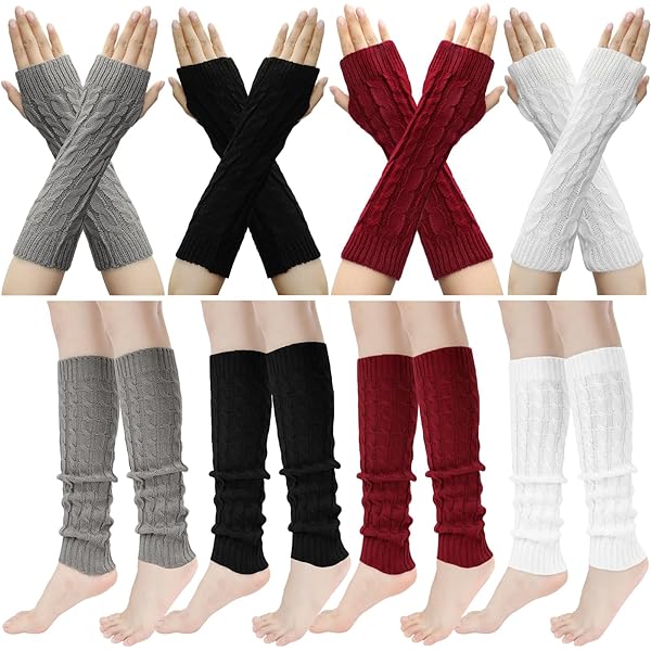 yeabwps Leg Warmers Arm Warmers Knee Warmers 2Pcs Include Black