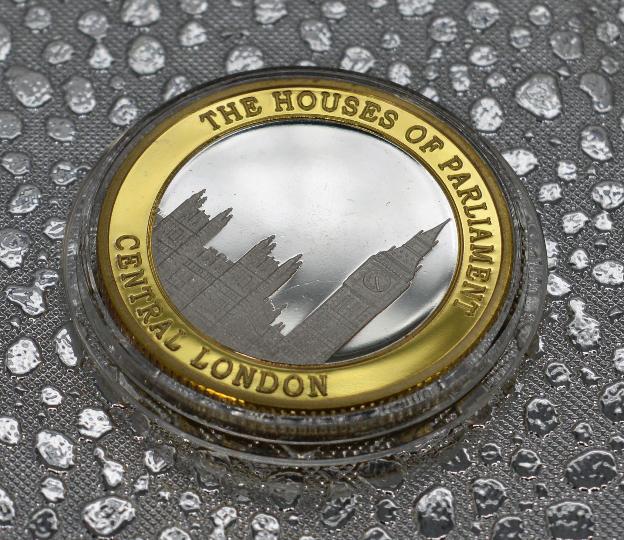 The Commemorative Coin Company HOUSES OF PARLIAMENT Fine Silver & 24ct Gold 'Dual Metal' Commemorative in Capsule. British Politics, Westminster, London