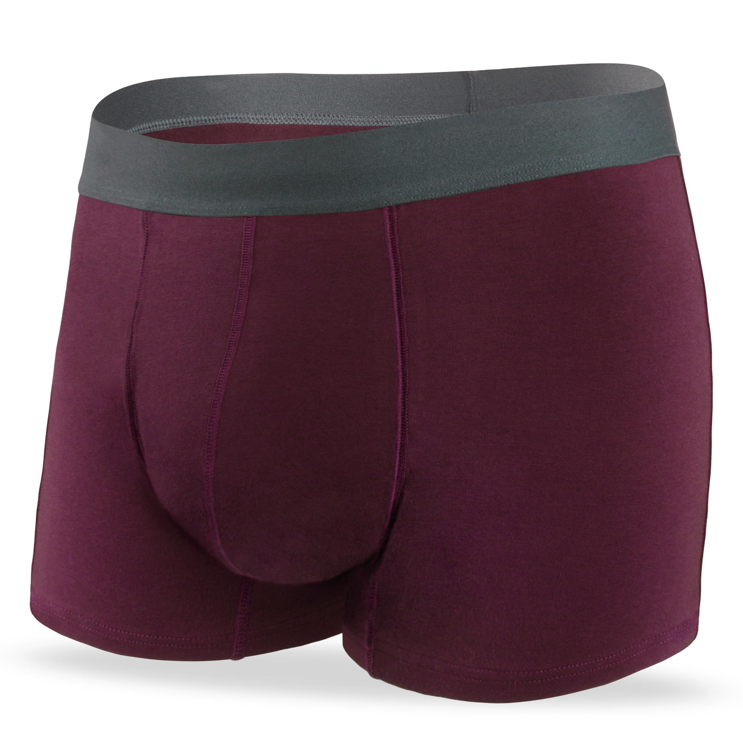Photo 1 of REELINDRY Men’s Incontinence Underwear Washable Leak Proof Boxer Briefs Absorbency 2.3 oz Prostate Bladder Control 1 Pack (Maroon, M)