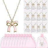 Tondiamo Bow Party Favors Bow Necklace for Women Coquette Bowknot Jewelry Bulk Ribbon Pendant Necklace Gift for Birthday Baby Shower