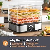VonShef Food Dehydrator 5 Tier 250W Temperature 40-70C Stainless view 7