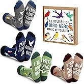 Vansolinne Birds Socks For Men Casual Crew Socks Bird Nerd Lovers Appreciation Birthday Funny Crazy Animal Gifts Cardinal Hummingbird Spring Watchers Cozy Breathable Mid-calf Length 4 Pairs