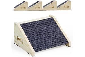 INRLKIT 4 Pack Wooden Dog Ramp for Stairs Suits for Small Medium Large Dogs Cats, Pet Steps for Staircase Ramp for Dogs Cats, Need Installation(Gray, S: 11.8 * 9.8 * 5.9 inches)