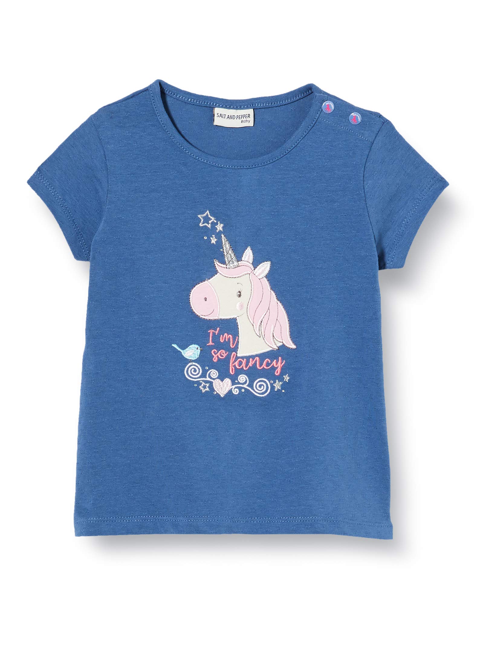 SALT AND PEPPER Baby_Girl's 03212210 T-Shirt, Blue (Ink Blue 472), 3-6 Months