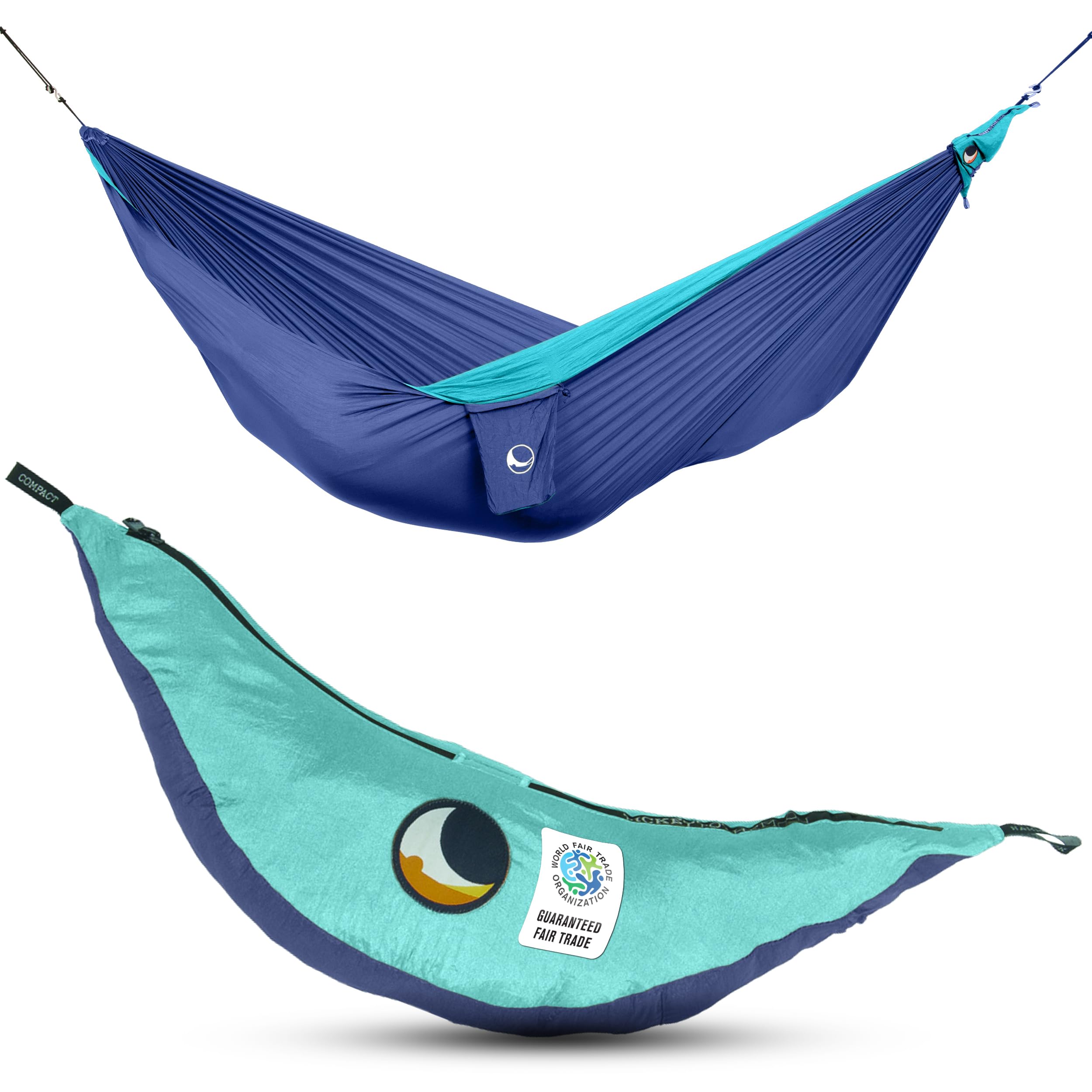 Ticket to the Moon Original Hammock - Royal Blue/Turquoise (2021), (3.2x2m / 10.5x6.56’)