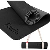 Feetlu Cushioned Exercise Mat, 72" x 24" x 10mm | Premium Soft Foam with Feetlu Comfort Technology for Extra Cushioning &amp; Support for Yoga, Pilates, Gym &amp; Stretching.