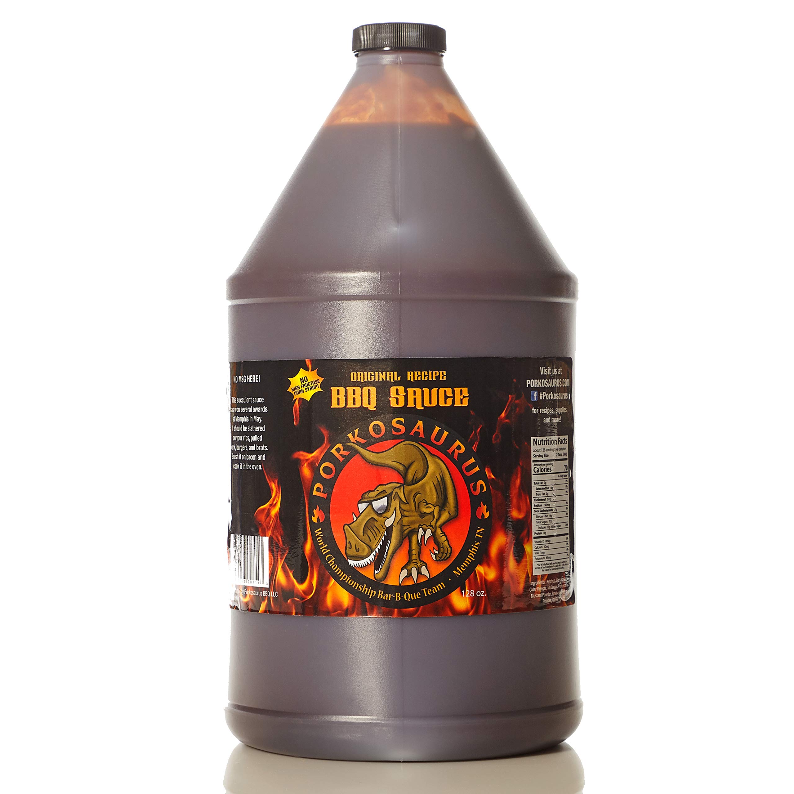 PorkosaurusPorkosaurus Memphis BBQ Sauce Bottle – Sweet Tangy Barbecue  Flavor – BBQ Sauce Gluten Free No High Fructose Corn – All Natural BBQ