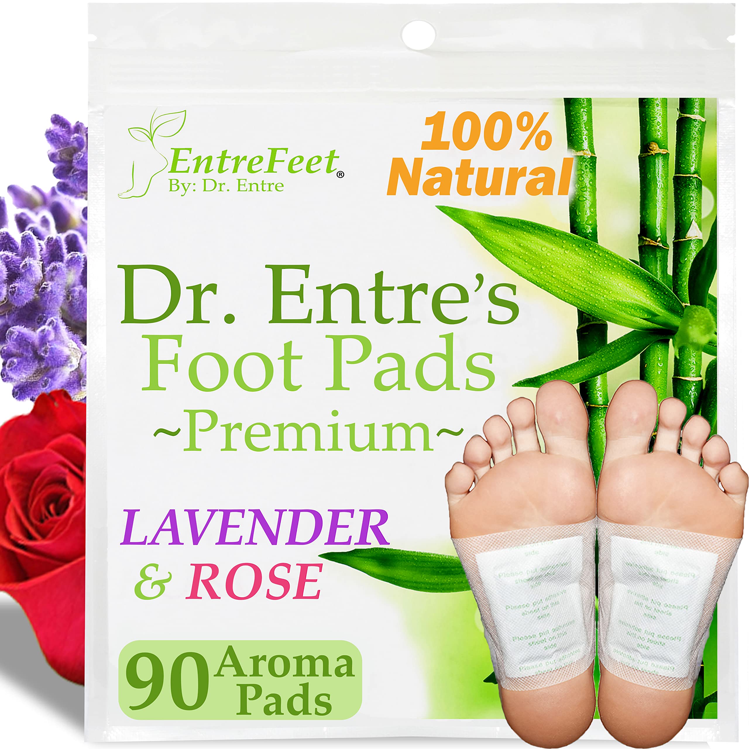 Dr. Entre's Detox Foot Patches: All Natural Detox Foot Pads to Remove Body Toxins, Pain Relief, Sleep Aid | Deep Cleansing Foot Detox Patches, 90 Pack