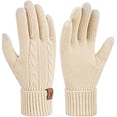 FZ FANTASTIC ZONE Womens Winter Warm Touch Screen Gloves Elastic Cuff Thermal Knit Gloves for Women Cold Weather Gifts