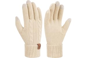 FZ FANTASTIC ZONE Womens Winter Warm Touch Screen Gloves Elastic Cuff Thermal Knit Gloves for Women Cold Weather Gifts