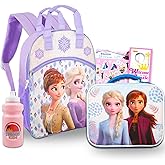 Disney Frozen Backpack for Girls - Bundle with Elsa and Anna Reflective Backpack and Lunch Including Frozen Stickers and More (Girls Backpack Elementary School)