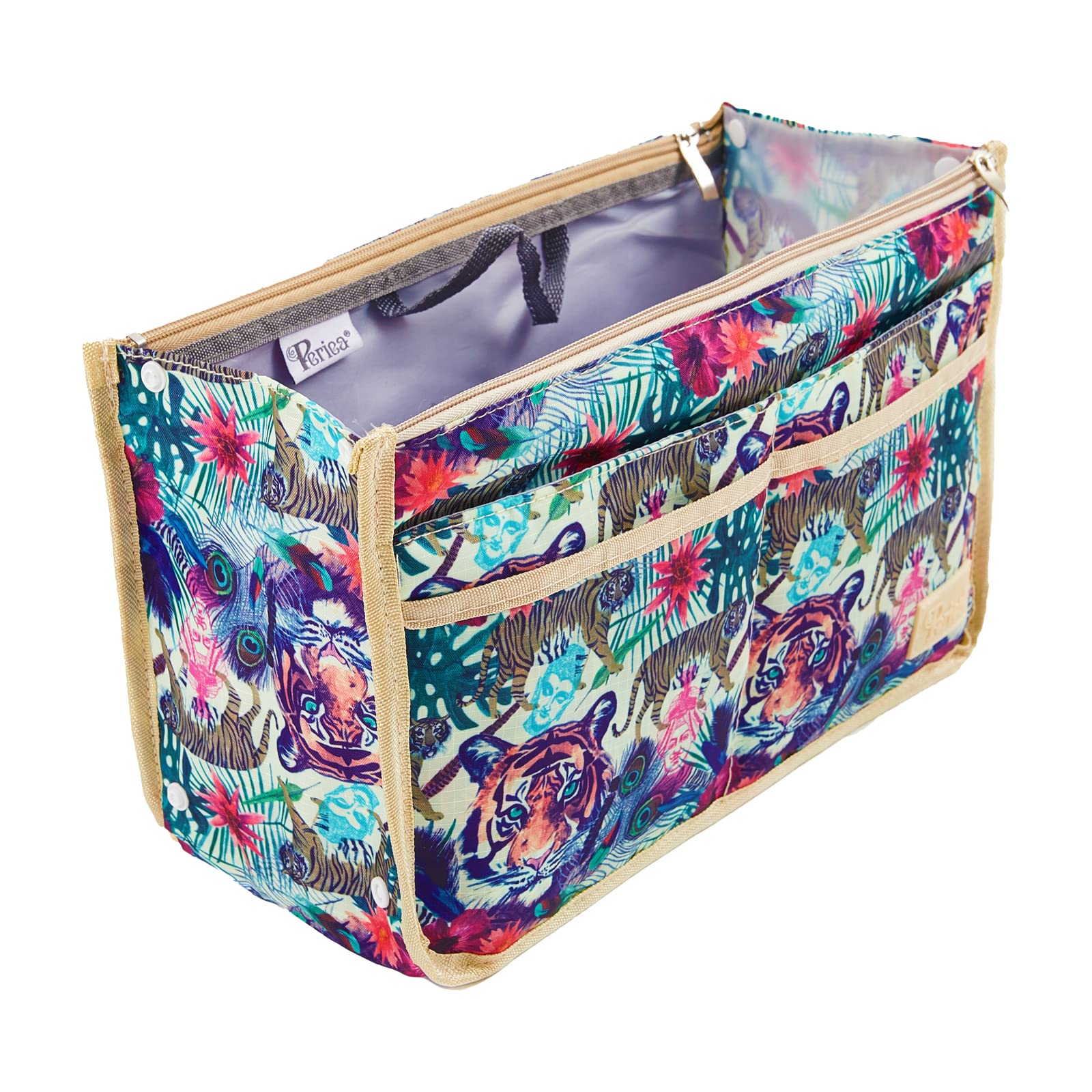 Periea 'Signature' Luxury Handbag Organiser Insert - 3 Sizes - (Tiger, Large)
