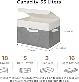 GRANNY SAYS Cloth Storage Boxes with Lids Pack of 2 Large 43x30x29 cm White Grey view 4