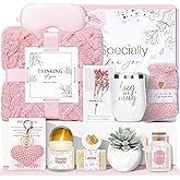 CuriBox Get Well Gifts for Women Self Care Gifts Basket - Relaxing Spa Care Package After Surgery Valentines Day Birthday Gift - Feel Better Sympathy Gift Set for Her Mom Sister Friend Wife (Pink)