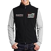 TEEAMORE Custom Embroidered Fleece Vest for Men Add Your Text Personalized Embroidery Zip Up Sleeveless Vest